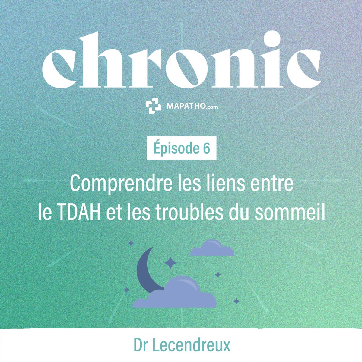 🎙 Nouvel épisode du #podcast Chronic !

Comprendre les liens entre le #TDAH et les troubles du #sommeil avec Dr Lencendreux 🌝

📣 Le Dr Lecendreux partage des perspectives cruciales  et les stratégies pour gérer les troubles du sommeil.

podcast.ausha.co/chronic/dr-lec…