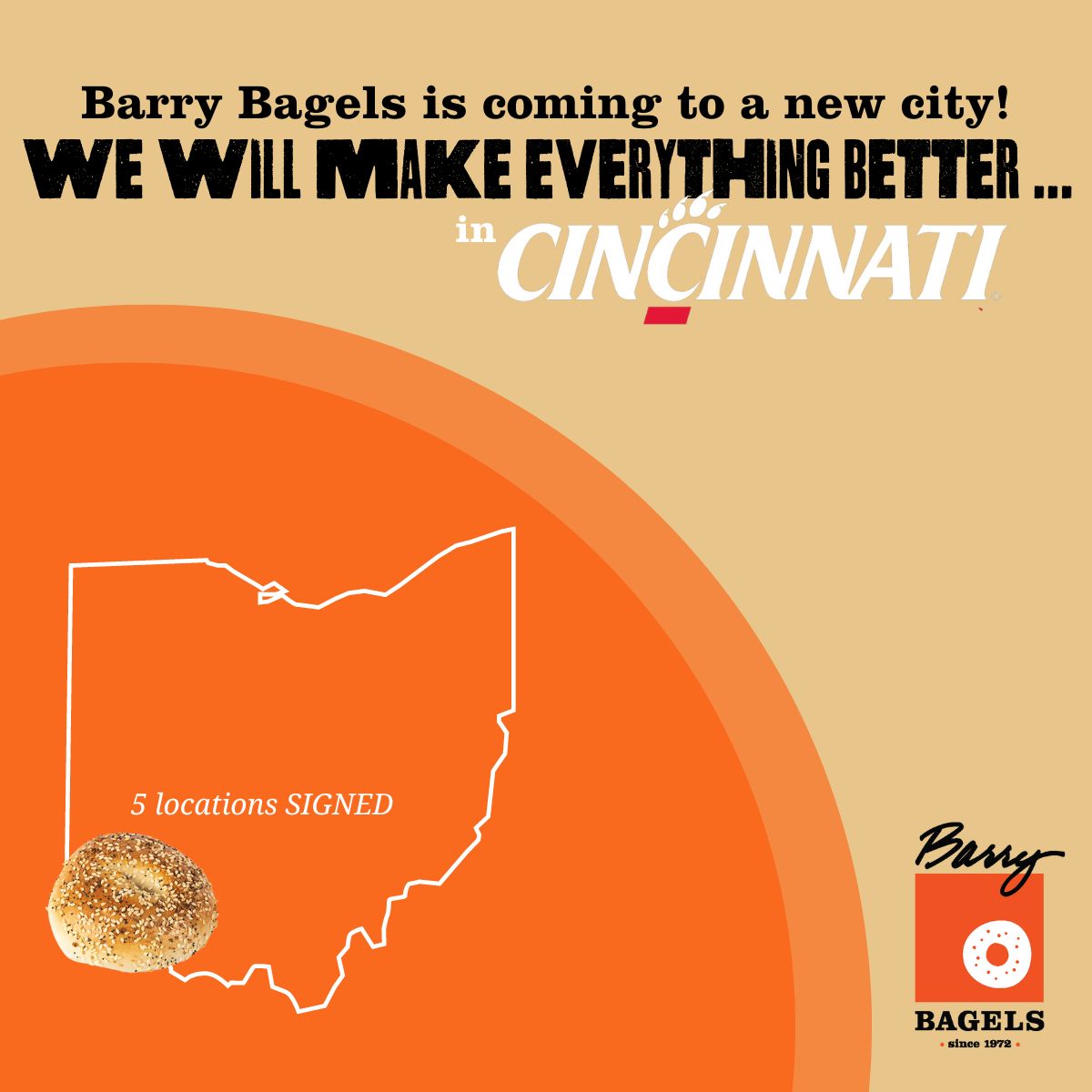 BarryBagels's tweet image. HELLO CINCINNATI! ✨ 

Exciting news from Barry Bagels!🥯🎉 We are thrilled to announce we are heading to Cincinnati! We will be developing five (5) locations in the Greater Cincinnati Area over a sustained period of time.

Stay tuned!