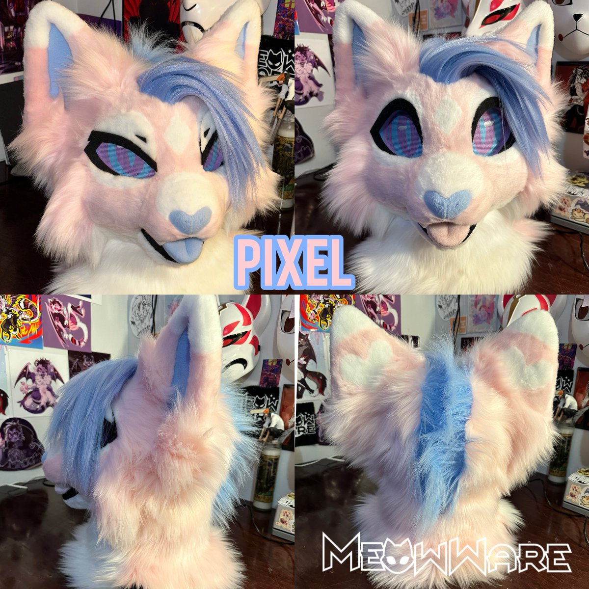 〔PIXEL〕
Features: 3D eyes, two sets of eyelids(one sassy and angry) 2 sets of tongues (one pink and one blue) wefted hair, hypnotic eyes