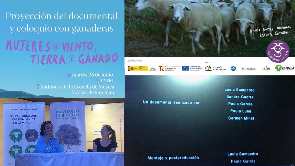 entre_tantos's tweet photo. Mireia y Pili presentando el documental Mujeres de Viento, Tierra y Ganado  de @GanaderasenRed  en las jornadas Alcázar de San Juan que organizamos junto a @FGlobalNature en el marco de la iniciativa #NaturalezaPastoreada https://t.co/n0C9pwuEyZ