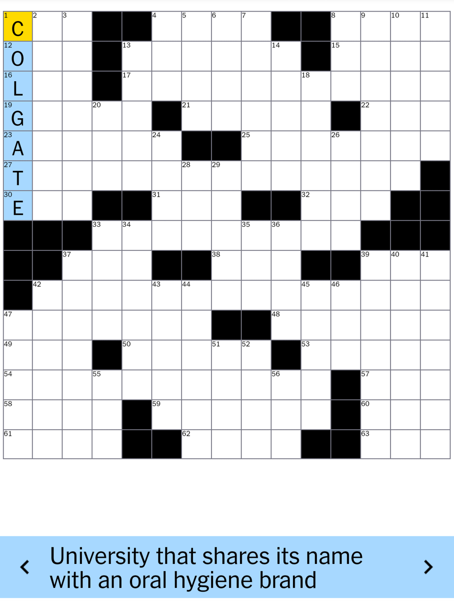 colgateuniv's tweet image. In case you need some help with today's @nytimes crossword.