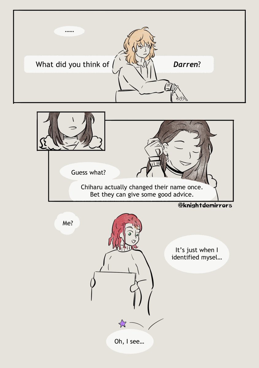 KnightDeMirrors's tweet photo. introducing my #ourlifemc Chiharu and 
happy pride to our adorable little genderqueers! 🏳️‍⚧️🏳️‍🌈

content note: birth name, gender-related distress, ooc

What did you think of ‘Darren’?
(1/2)

#ourlifenowandforever
#reneemurray #qiulin https://t.co/8irn20xwgl