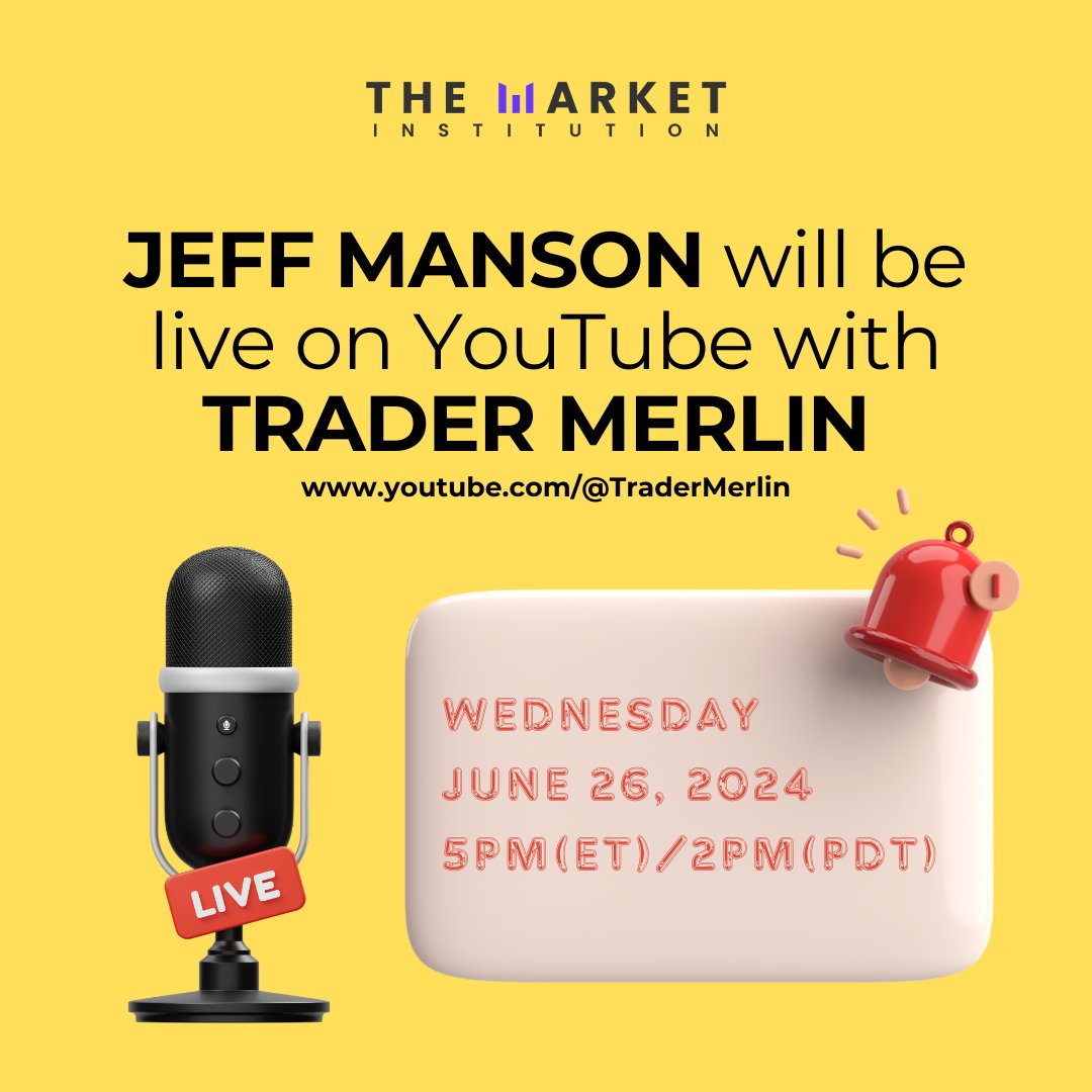 learnwithtmi's tweet photo. Join @jmans1111 tomorrow with @TraderMerlin in his YouTube channel at 5pm(ET)/ 2pm(PDT).
#tradervibe #tradingtips #tradermerlin #tradingacademy #TradingCommunity https://t.co/ihIyk6ARNw