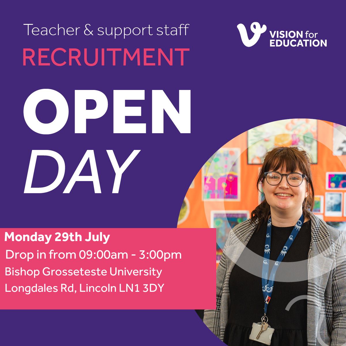 We are hosting an ECT and Qualified Teacher Recruitment Day in Lincoln to recruit for Qualified Teachers and ECTs to join our supply team to work across schools in Lincolnshire to start Sept 2024.

We'll be at BGU on 29th July 2024 between 9am &amp; 3pm.

#VisionforEducation #Lincoln
