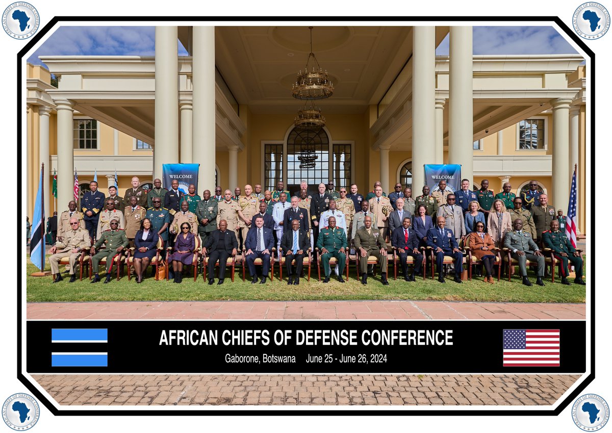 Chiefs of Defense from 35 African nations, US Joint Chiefs, NATO, and more gather in Gaborone, Botswana for ACHOD 2024 to discuss counter-terrorism, crisis response, and civilian-military relations. Co-hosted by Botswana Defence Force &amp; US Africa Command. #ACHOD2024
