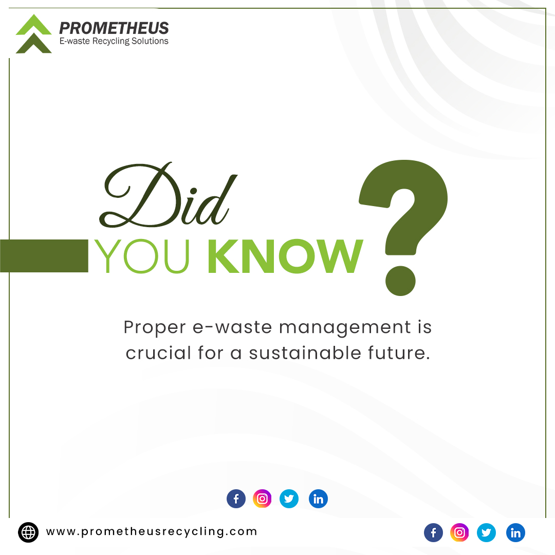 Did you know? Proper e-waste management is crucial for a sustainable future. 

#EWaste #SustainableFuture #RecycleElectronics
#ReduceReuseRecycle
#GreenLiving
#EnvironmentalAwareness #GoGreen