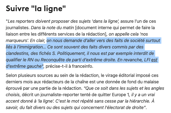 davidperrotin's tweet image. De la propagande à la télé et à la radio en toute impunité. 

À gauche, les directives de Bolloré chez Europe 1 francetvinfo.fr/culture/tv/cyr…

À droite, les directives de Bolloré chez Cnews mediapart.fr/journal/cultur…