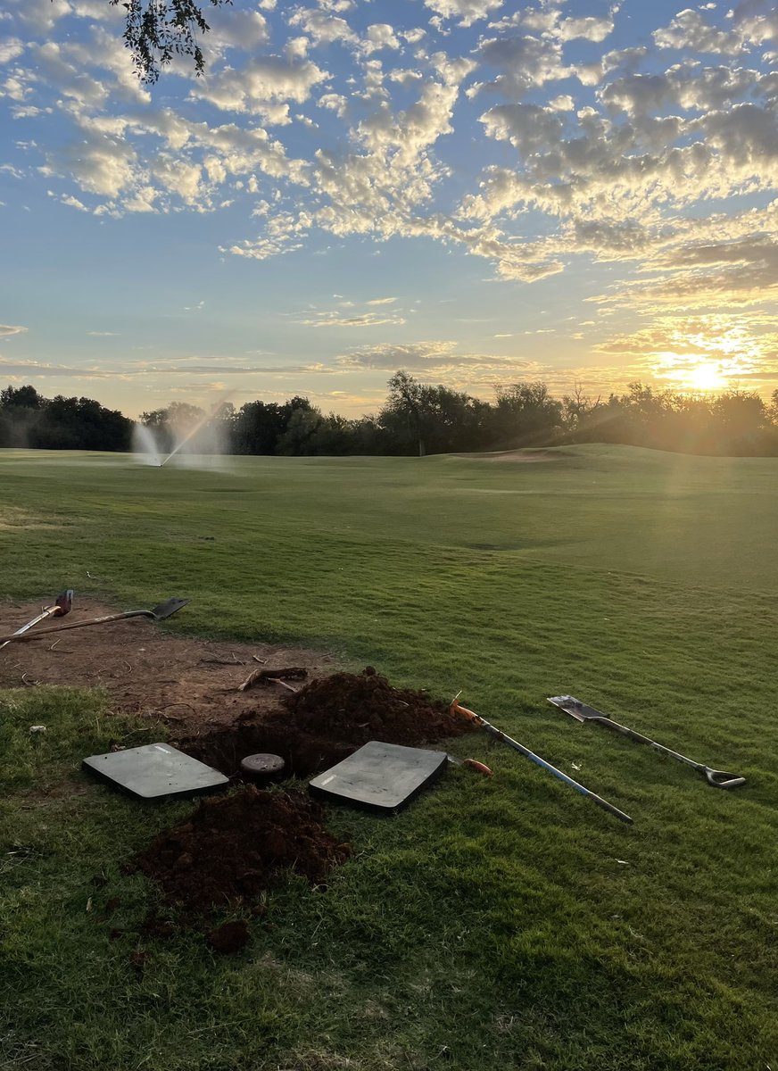 Beautiful morning for some irrigation maintenance work! #irrigation #golfcoursemaintenance <a href="/LincolnGolfShop/">Lincoln Park Golf Course</a>