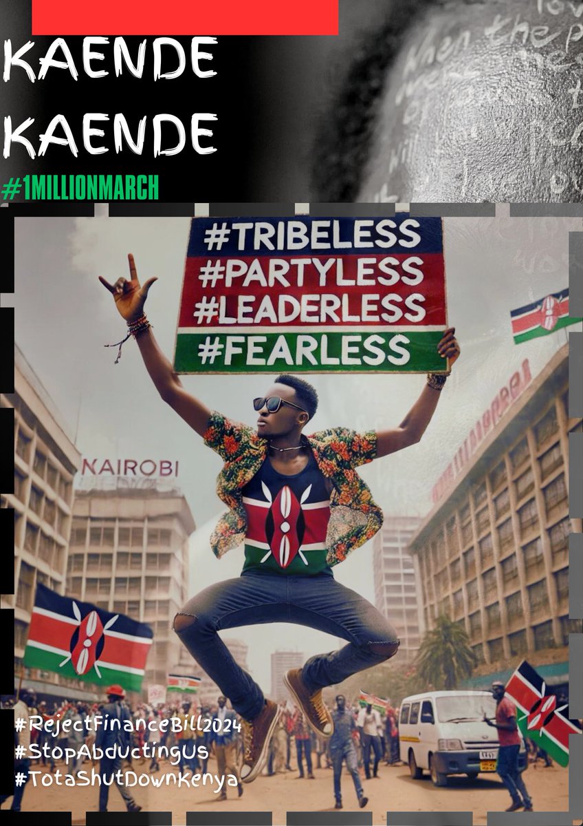 To Ruto,

This is just but a tip of the iceberg. We shall not tire. Our  victory is coming. If we have to do this every week, every day, we have the stamina. Kill us all if you have to. We are NOT relenting!!! #RejectFinanceBill2024