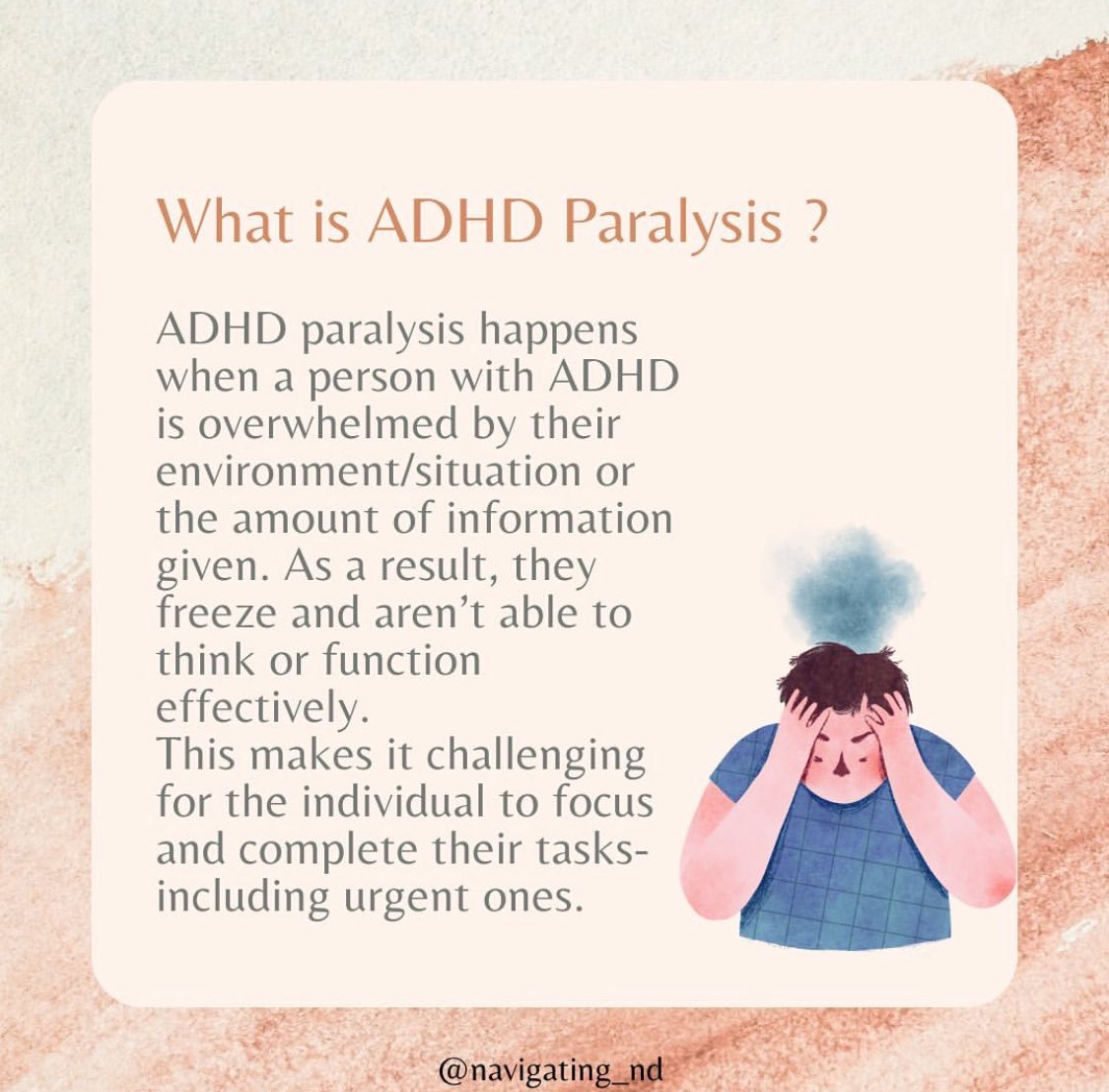 nd_navigating's tweet photo. ADHD paralysis explained
#NavigatingND #ADHD https://t.co/qNlrkohnfx
