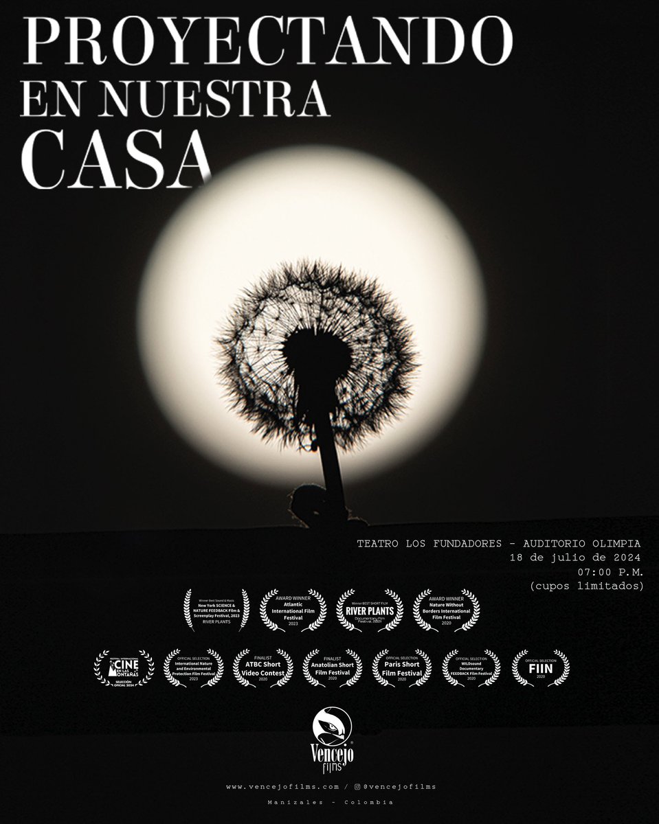 VencejoFilms (@vencejofilms) on Twitter photo Finalmente proyectaremos en nuestra casa, #Manizales
Queremos compartir algunos de nuestros documentales laureados!
Próximamente más detalles.
#cine #documental #ciencia #conservación #educación #colombia #plantas #cienciacriolla <a href="/teatrofundadore/">Teatro Los Fundadores</a> Finalmente proyectaremos en nuestra casa, #Manizales
Queremos compartir algunos de nuestros documentales laureados!
Próximamente más detalles.
#cine #documental #ciencia #conservación #educación #colombia #plantas #cienciacriolla <a href="/teatrofundadore/">Teatro Los Fundadores</a>