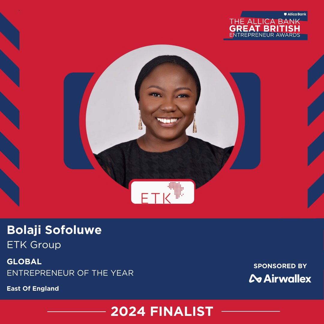 We are delighted to announce that ETK Group has been shortlisted for the 2024 Allica Bank Great British Entrepreneur Awards  - Global Entrepreneur of the Year category for the East of England region! bit.ly/4cBF7nC

#ETKGroup #GBEA #GreatBritishEntrepreneusAwards