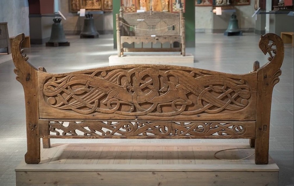 Sweden’s oldest piece of furniture, dated to the Viking Age! It originates from the 1000s and was discovered in a church. It is an amazing piece, since wooden items very rarely survive for so long.
Photo from the Swedish History Museum.