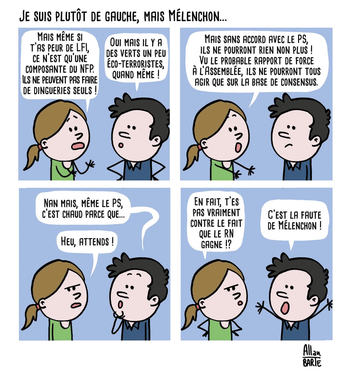 AllanBARTE's tweet photo. Je suis plutôt de gauche, mais Mélenchon...
#LegislativesAnticipées2024
 
Pour soutenir la lutte dessinée :
▶️ https://t.co/0masgFkbV8 https://t.co/rQtSbVDxxO