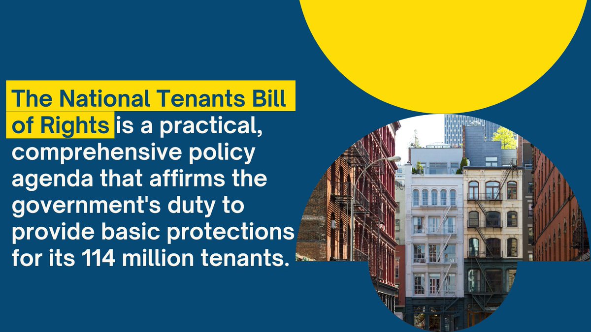 Over 114 million people rent in our country. Tenants deserve basic protections in a predatory housing market that lets corporate landlords exploit them. That’s why we launched the National Tenants Bill of Rights with  <a href="/NLIHC/">National Low Income Housing Coalition</a> and the Tenant Union Federation.