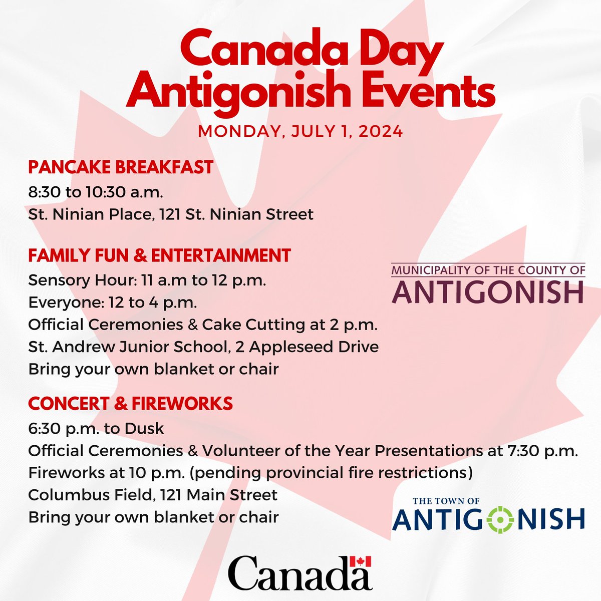 Antigonish County (@antigonishco) on Twitter photo We are just six days away from Canada Day! The <a href="/AntigonishTown/">Town of Antigonish</a> and @antigonishCo have partnered to prepare a full day of Canada Day celebrations. We hope to see you there! We are just six days away from Canada Day! The <a href="/AntigonishTown/">Town of Antigonish</a> and @antigonishCo have partnered to prepare a full day of Canada Day celebrations. We hope to see you there!