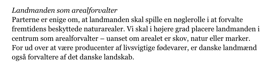AlexanderDDT's tweet photo. Det her (fra den grønne treparts aftale) tror jeg virkelig ikke er en god idé. Landmænd er landmænd - de ved noget om landbrug. Sæt hellere nogen, der ved noget om natur, til at passe på naturen. https://t.co/hu7BGN4OFP