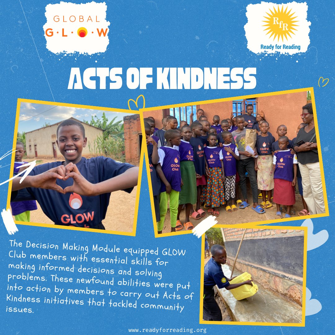 GLOWRwanda's tweet photo. GLOW Club members closed the 3rd unit of GLOW Create year entitled "Decision Making", they are spreading Kindness using the skills acquired in problem solving and decision-making lessons 
#glowclub
#empoerher
#genderequality https://t.co/TSB2PbQjI5