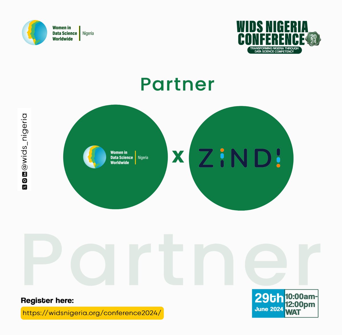 Wids_Nigeria's tweet image. 🚀 We&apos;re thrilled to announce Zindi as a proud partner of the WiDS Nigeria Conference 2024! 🎉 Join us as we transform Nigeria through data science competency. Register now: widsnigeria.org/conference2024/

#widsng #widsngconference #widsconference #wids2024 #widsng2024