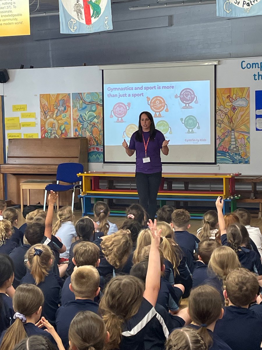 We had a very special visitor in school today - Beth Tweddle came to talk to us 🤸🥇#christchurchpeevidence