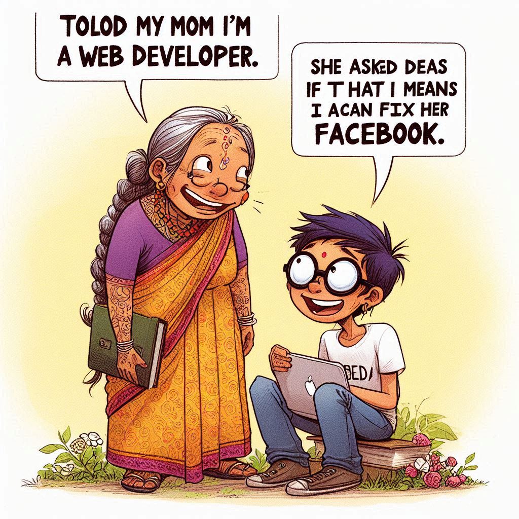 Akash_kumr_DEV's tweet image. What's the funniest tech request you've gotten from family? 😅
#WebDevLife #GraphicDesignerStruggles"