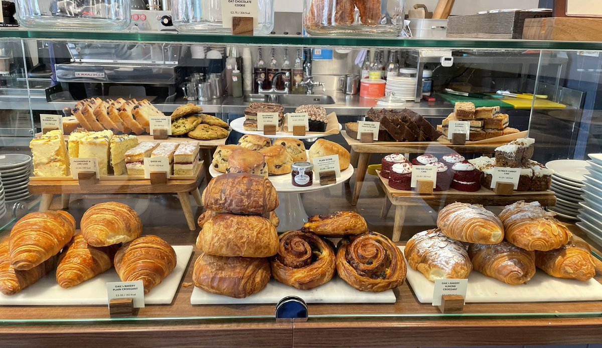 New pastries in the Cafe W, including pain au chocolat &amp; pain aux raisins.  Naturally, I taste tested them &amp; have now banned myself from buying any more, or else you wouldn’t get any! 🤣