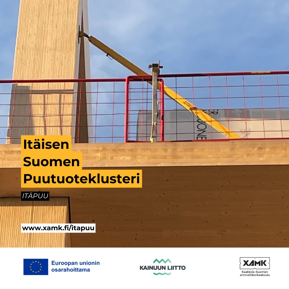 Xamk (@xamkfi) on Twitter photo Xamk on mukana ITÄPUU-ryhmähankkeessa, keskittyen puu-hybridirakentamisen liitos- ja rakenneratkaisujen tuotekehitykseen, testaukseen ja standardisointiin.
Hanketta toteuttavat <a href="/kuhmonkaupunki/">Kuhmon kaupunki</a>, <a href="/NaturpolisOy/">Naturpolis Oy</a>, <a href="/LukeFinland/">Luonnonvarakeskus</a>, <a href="/xamkfi/">Xamk</a> ja <a href="/UniOulu/">University of Oulu</a> Mittaustekniikan yksikkö #MITY.
1/3 Xamk on mukana ITÄPUU-ryhmähankkeessa, keskittyen puu-hybridirakentamisen liitos- ja rakenneratkaisujen tuotekehitykseen, testaukseen ja standardisointiin.
Hanketta toteuttavat <a href="/kuhmonkaupunki/">Kuhmon kaupunki</a>, <a href="/NaturpolisOy/">Naturpolis Oy</a>, <a href="/LukeFinland/">Luonnonvarakeskus</a>, <a href="/xamkfi/">Xamk</a> ja <a href="/UniOulu/">University of Oulu</a> Mittaustekniikan yksikkö #MITY.
1/3