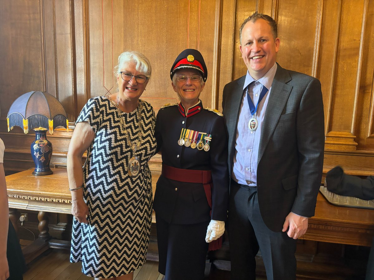 BDCchairman's tweet photo. Yesterday we raised the Armed Forces Day Flag and held our annual Celebration Event.  

Great Bradfords Primary School joined the Chairman &amp; her esteemed guests &amp; were able to try on original military uniform &amp; handle wartime items from Braintree District Museum. https://t.co/hAFthUTARt