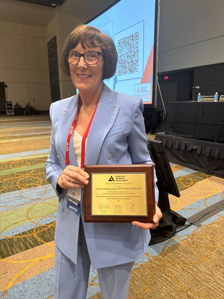 Huge congratulations to Professor Fidelma Dunne <a href="/FidelmaDunne/">Fidelma dunne</a>, the IES President for being awarded the Norbert Freinkel Award at #ADA2024 <a href="/ADA_DiabetesPro/">American Diabetes Association - DiabetesPro</a>. Professor Dunne has become the first Irish person to receive the Norbert Freinkel Award from American Diabetes Association.