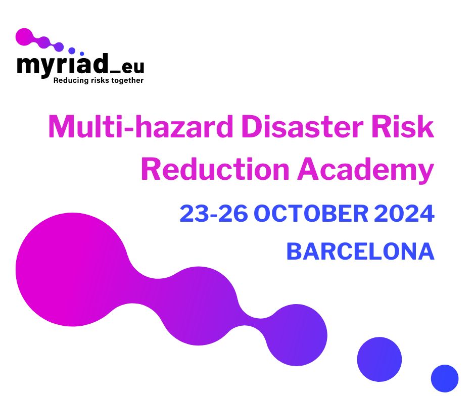 MYRIAD-EU (@myriad_eu) on Twitter photo Join us for the DRR Academy in Barcelona, Oct 23-26, 2024! 🎉
Co-organised by <a href="/Paratus_EU/">PARATUS-EU</a>, MYRIAD-EU, <a href="/TheHuT_EU/">The HuT Nexus</a>, and DIRECTED, this event is for Early-Career Researchers & Practitioners.
Stay informed: forms.office.com/e/XpM4rUwTZt
#ReducingRisksTogether #DRR #Barcelona2024 🌍✨ Join us for the DRR Academy in Barcelona, Oct 23-26, 2024! 🎉
Co-organised by <a href="/Paratus_EU/">PARATUS-EU</a>, MYRIAD-EU, <a href="/TheHuT_EU/">The HuT Nexus</a>, and DIRECTED, this event is for Early-Career Researchers & Practitioners.
Stay informed: forms.office.com/e/XpM4rUwTZt
#ReducingRisksTogether #DRR #Barcelona2024 🌍✨