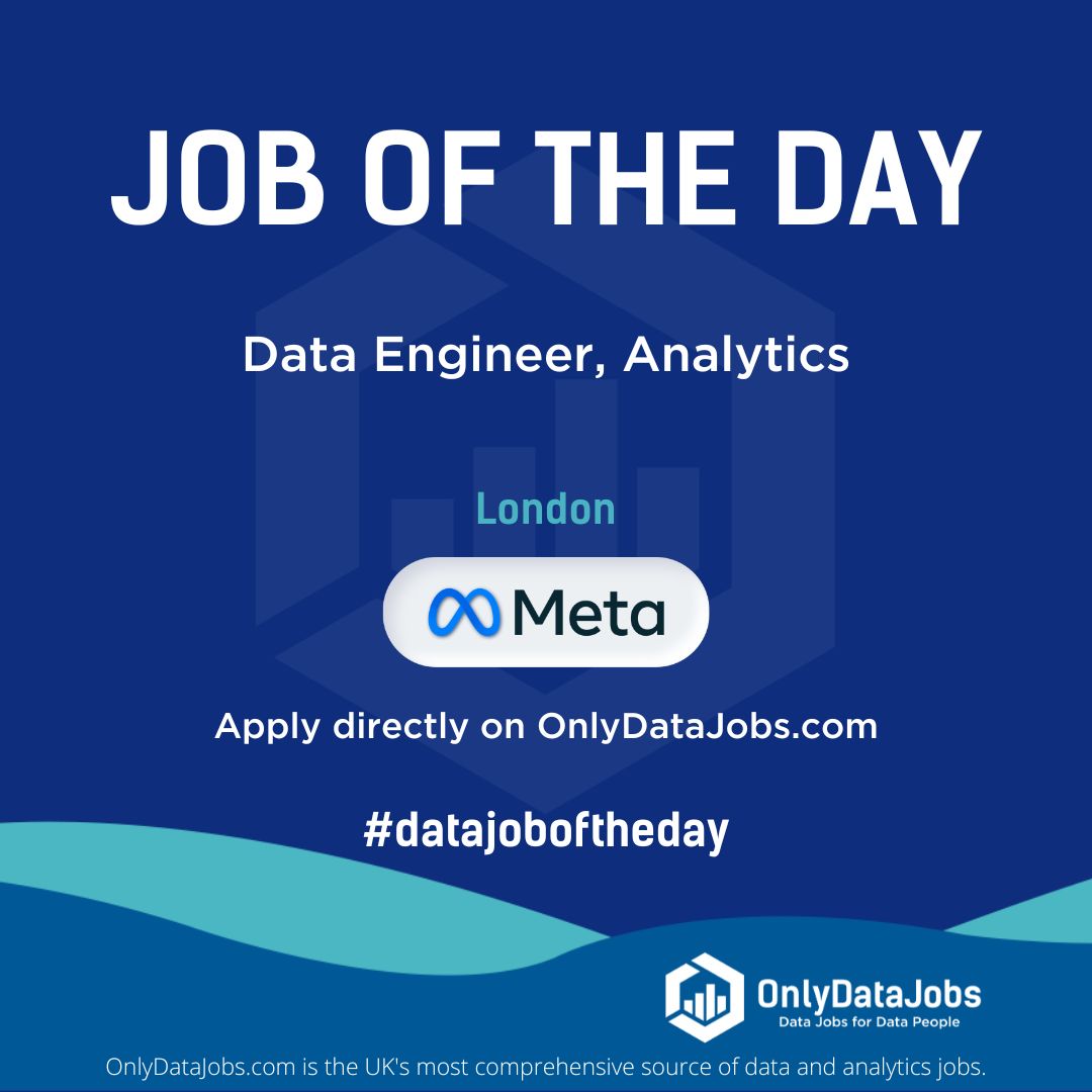 Meta is HIRING NOW for a Data Engineer, Analytics - London.

Our view at OnlyDataJobs: Join Meta as a Data Engineer in Analytics! Work with a tech giant renowned for innovation and impact.

Apply directly on buff.ly/3VQQfax or on buff.ly/3J7H4Jf!