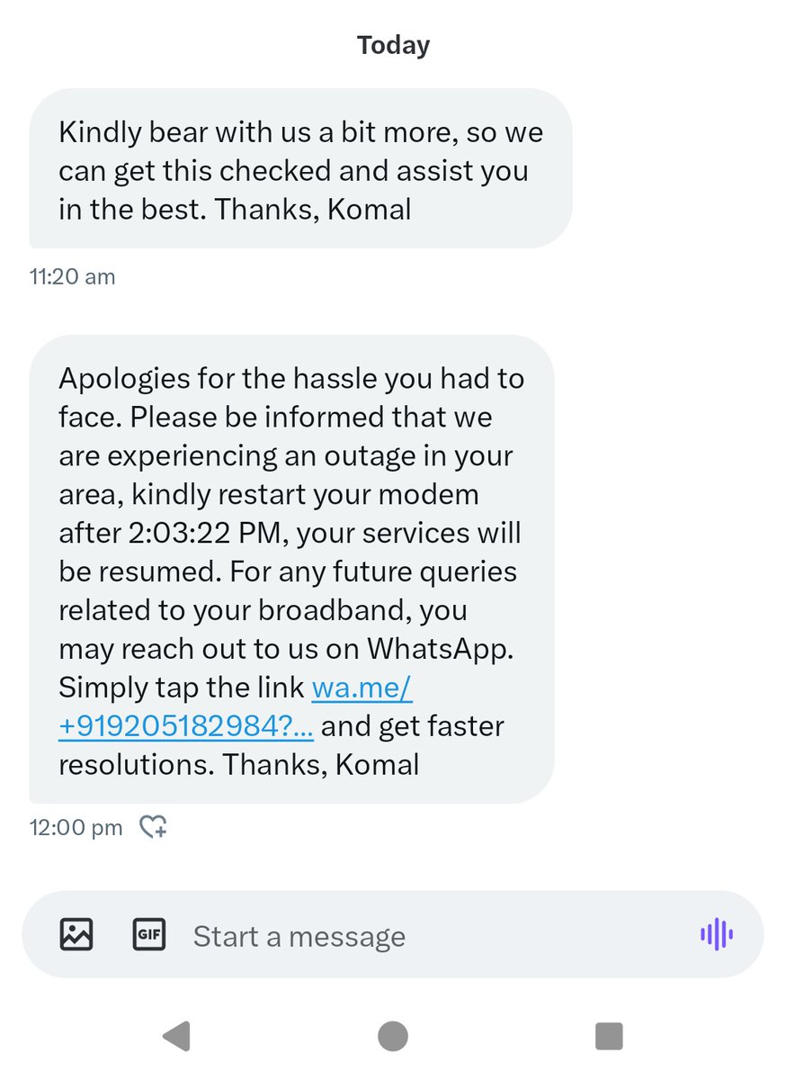 PrabhanjitS's tweet photo. @Airtel_Presence Hello Again @Airtel_Presence @airtelnews As per your instruction in DM (attached), restarted after 2:04PM but still not working. What next? Restart after 4 again? Then after 6? 

@reliancejio let me know how to apply for connection https://t.co/0FBa4oOmZD