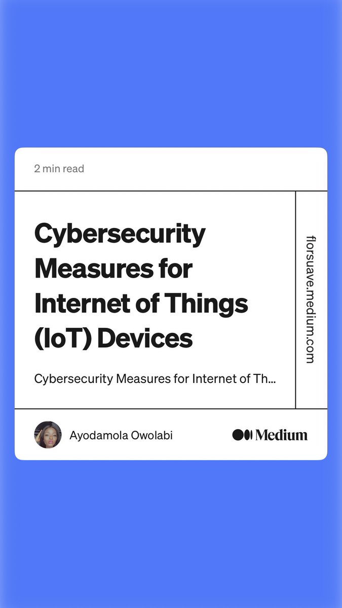 Ayodamola__'s tweet image. florsuave.medium.com/cybersecurity-…