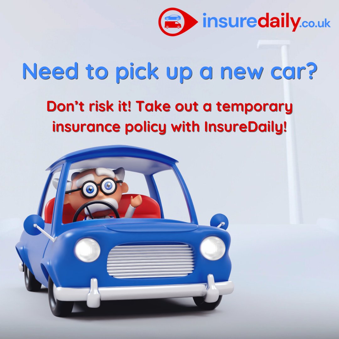 InsureDailyUK's tweet image. Picking up your new car? Don't want to get annual insurance yet but still want coverage to drive it home? Get temporary cover from InsureDaily and drive away with peace of mind. 

#TemporaryCarInsurance #InsureDaily #CarInsurance #CarSafety #InsuranceCoverage #CarCoverage