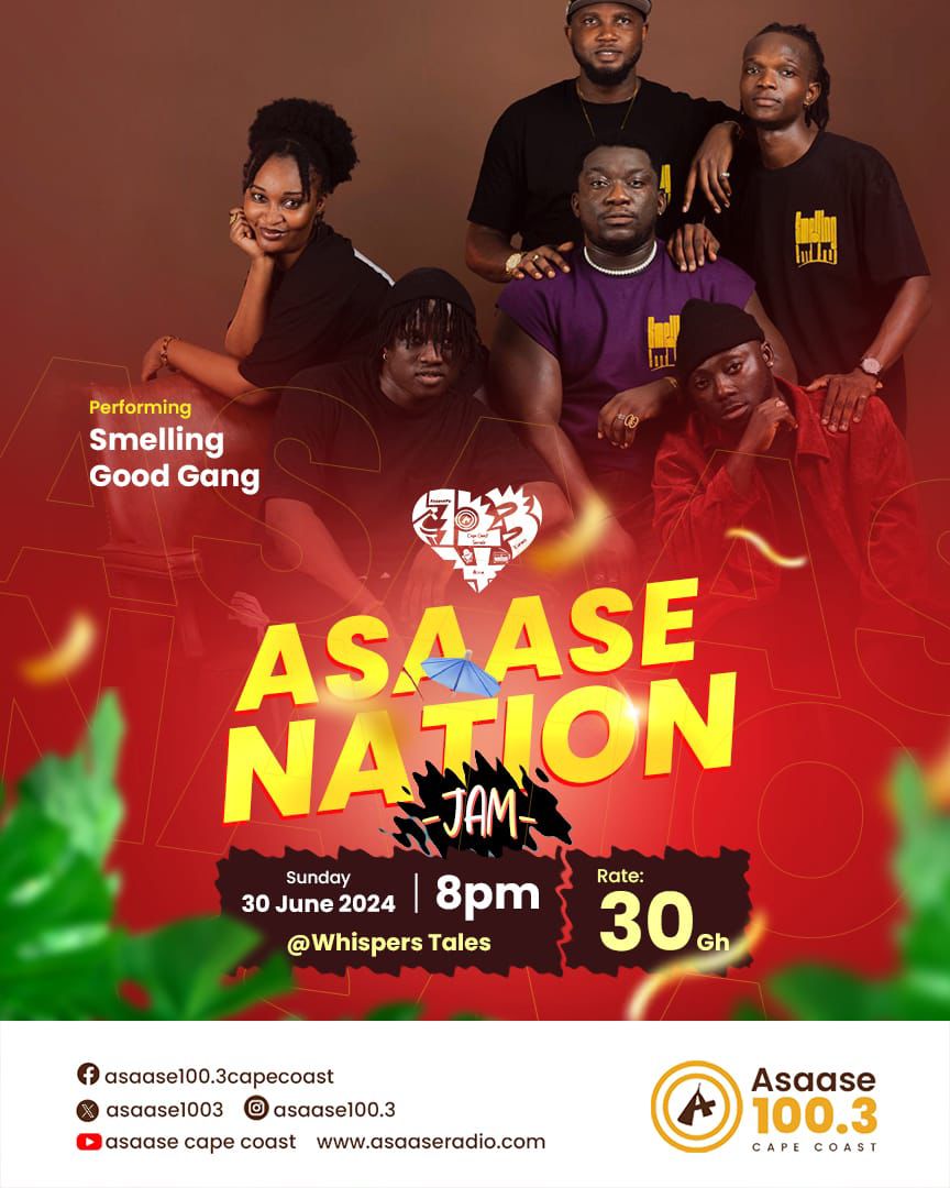 Lets meet at the Whispers Tales, Siwdo - Cape Coast this Sunday. Asaase Nation Jam 🫶🏻🔥 
<a href="/asaase1003/">Asaase Cape Coast</a>
