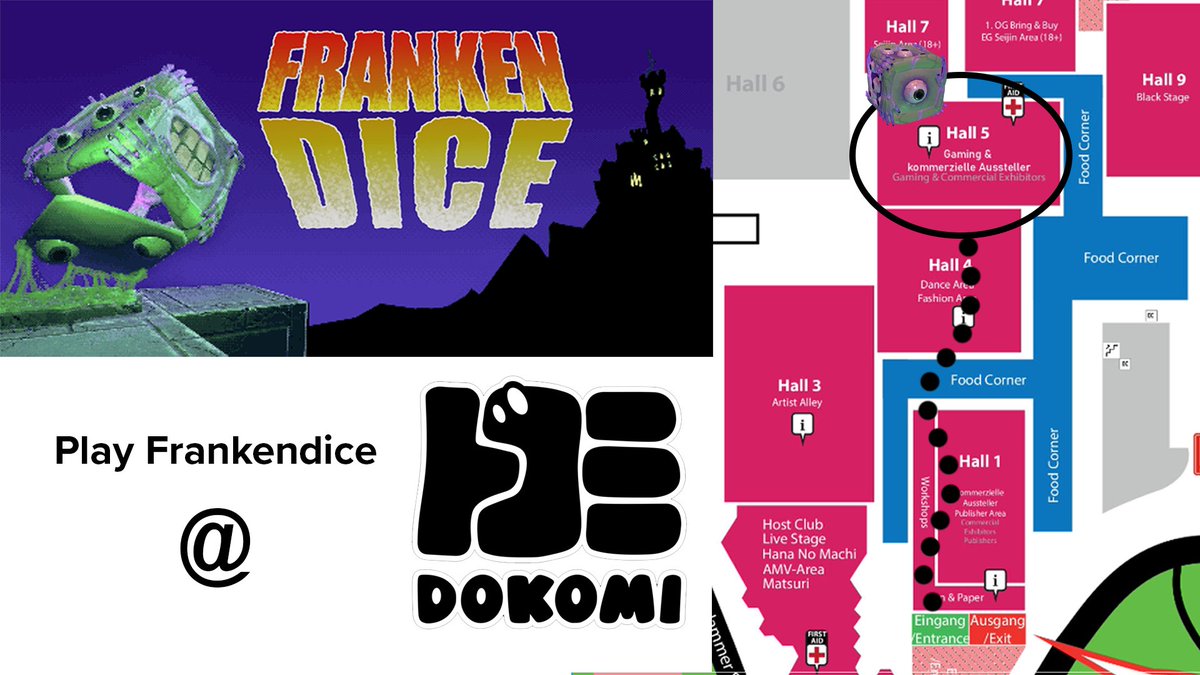 CoreCraftGames's tweet image. We will be @DoKomi this weekend displaying a demo version of Frankendice!

Come try the game and have a chat at our stand in hall 5! If you do really well we might even have some exclusive Franky merch for you 😇