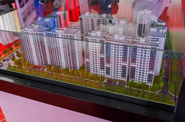 The construction of 220 units in #Machakos under the Affordable Housing Programme is nearing completion. Construction works for majority of the blocks are completed and others are nearing completion. 
The housing projects are on goings.