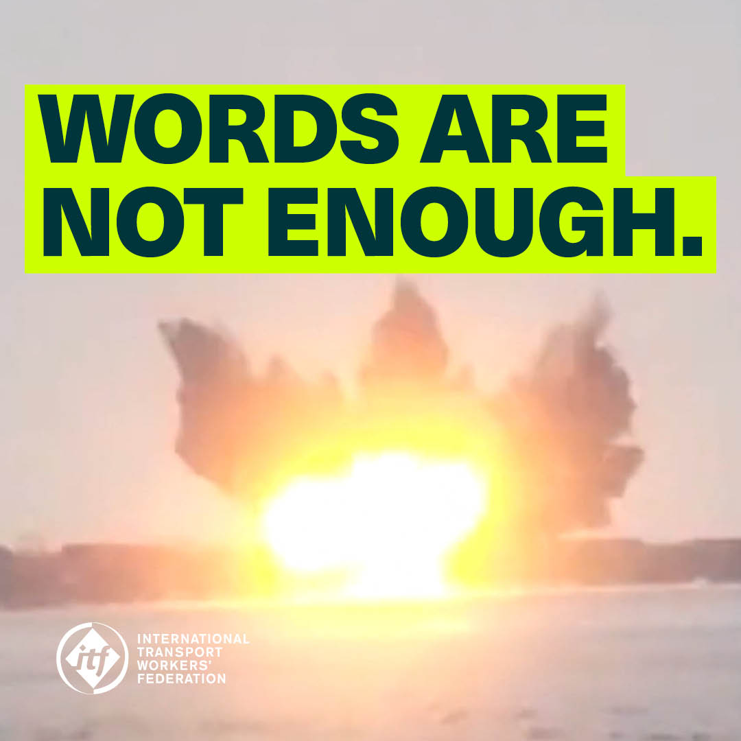 ITFglobalunion's tweet image. As the situation in the Red Sea escalates, ITF demands urgent, concrete action to guarantee the safety and security of seafarers.

Governments, shipping companies and Flag of Convenience states must act now - ships must be diverted.

Read more: itfglobal.org/en/news/itf-de…