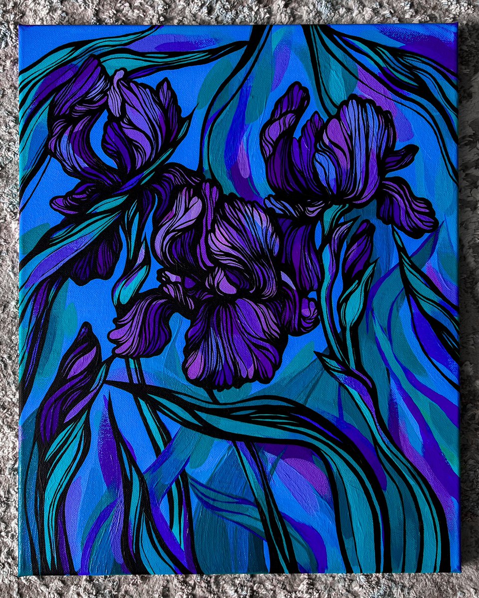 My artwork 💜 #ArtistOnTwitter #acrylicpainting #NFTCommunity #plotnikovaART #botanicalart #botanicalpainting