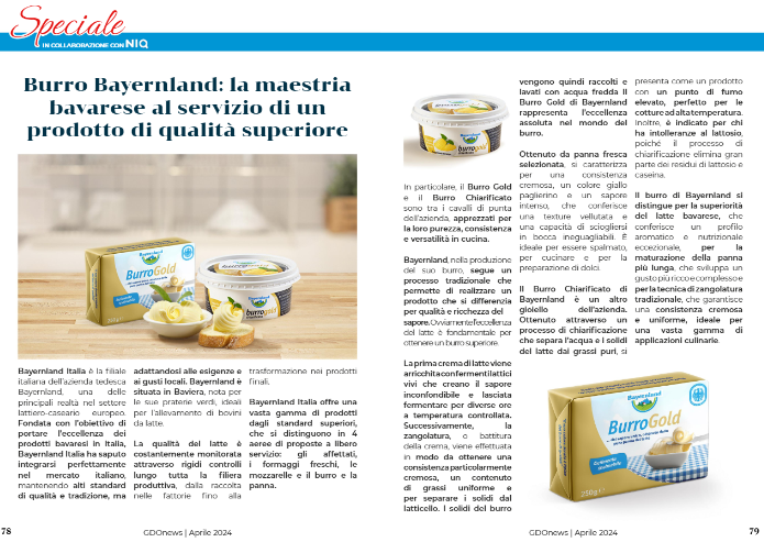 #Bayernland eccelle con il #BurroGold e il #BurroChiarificato, noti per purezza e versatilità. La tradizione bavarese assicura prodotti dal sapore unico.

Leggi l'articolo nell'ultimo numero del nostro magazine 👉 issuu.com/gdonews/docs/g…

#gdonews #gdo #retail
