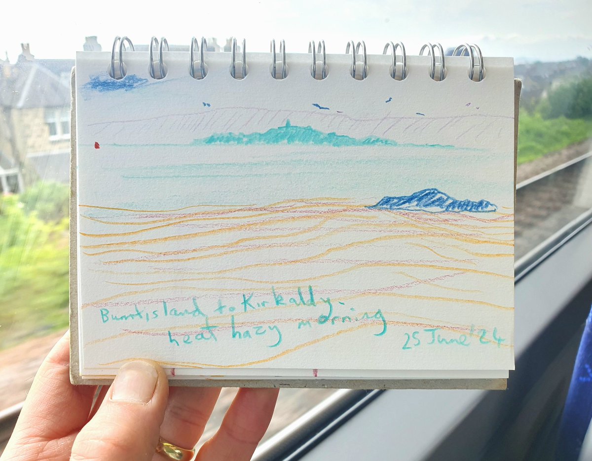 V quick on-the-train sketch, Burntisland to Kirkcaldy.

#ScotlandByRail <a href="/ScotRail/">ScotRail</a> #CommunityRailChampion #railisbest #inchkeith #blackrock 

<a href="/TLocallyBurntis/">Totally Locally Burntisland</a> @KYGalleries @FCCTrust <a href="/FFP/">The Fife Free Press</a> <a href="/fifecontemp/">Fife Contemporary</a> <a href="/NetworkRailSCOT/">Network Rail Scotland</a> <a href="/VisualArtsScot/">Visual Arts Scotland</a> <a href="/VisitScotland/">VisitScotland</a> <a href="/ScotsMagazine/">ScotsMagazine</a>