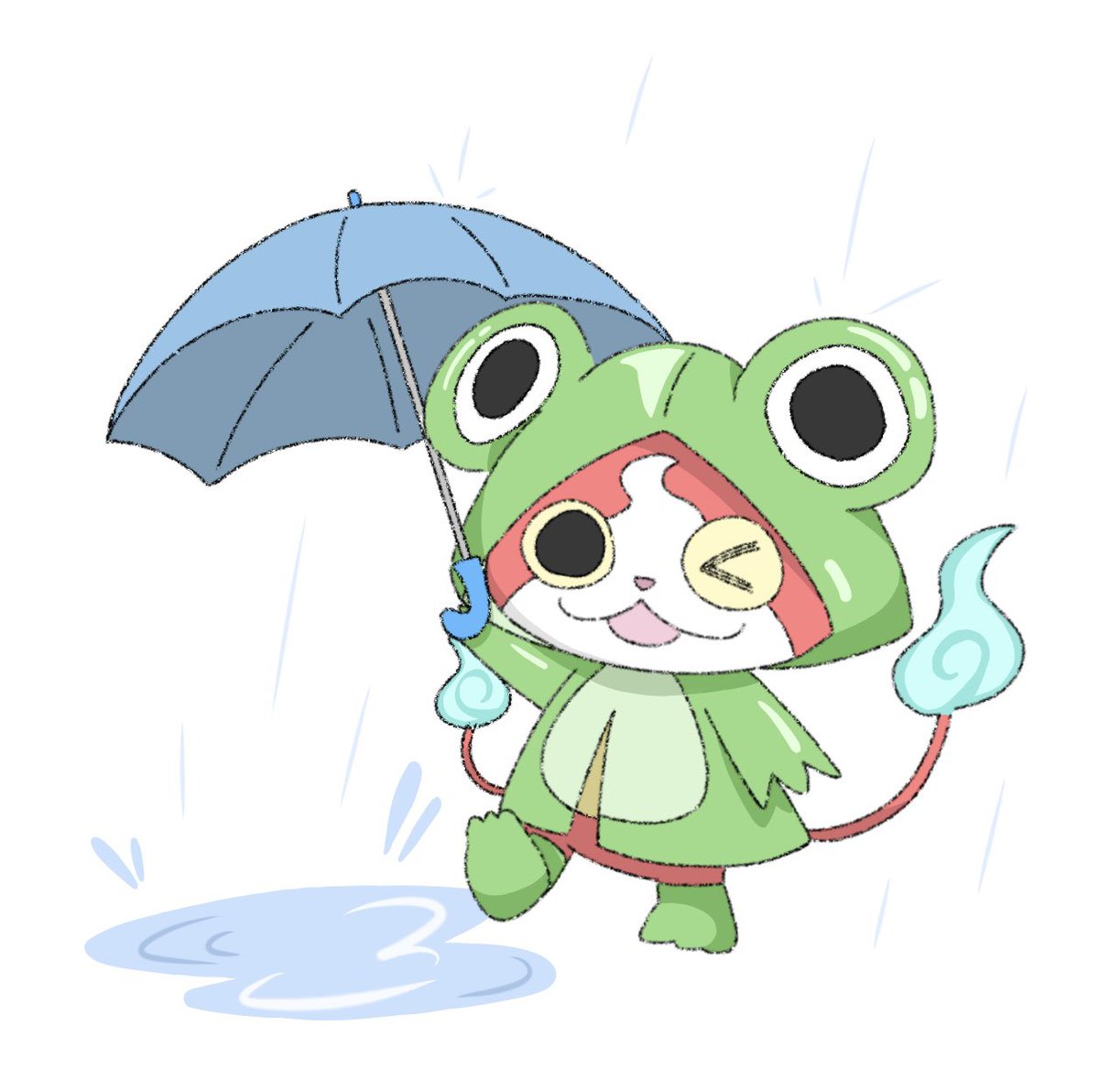 4rN_1's tweet photo. 描きたかったかっぱのジバニャン https://t.co/J8mHYNusRd
