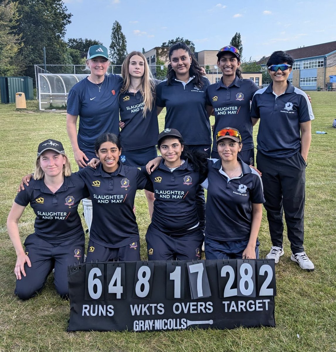 GirlsRichmond's tweet photo. Another lazy Sunday afternoon, well played Spencer CC. A great score for us led by AN (93), ID (52) and NS (51), followed by great bowling and fielding. An injury to AS stopped play, but she will be back soon. #slaughterandmay @Chestertons @Richmondcricket @SurreyCricketFd https://t.co/matRwWwoFy