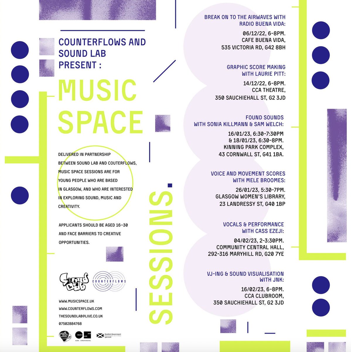 Music Space (@_music_space) on Twitter photo We also launched the new Creative Sessions programme in 2022 in collaboration with <a href="/TheSoundLab_Gla/">The Sound Lab</a>. The series of practice-based workshops were an opportunity for young people to experiment with sound, music, movement and voice in a supportive environment〰️ We also launched the new Creative Sessions programme in 2022 in collaboration with <a href="/TheSoundLab_Gla/">The Sound Lab</a>. The series of practice-based workshops were an opportunity for young people to experiment with sound, music, movement and voice in a supportive environment〰️