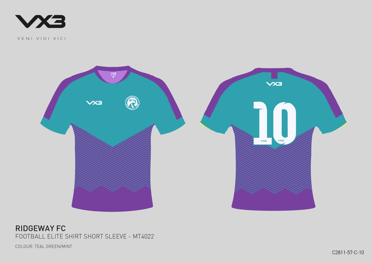 Following the clubs AGM on Friday, Ridgeway FC are delighted to have sanctioned two new colour scheme playing kits for our teams to use from the 2024/25 season onwards.
The kits will be supplied by our fantastic Official Kit Supplier <a href="/VX3apparel/">VX3</a>