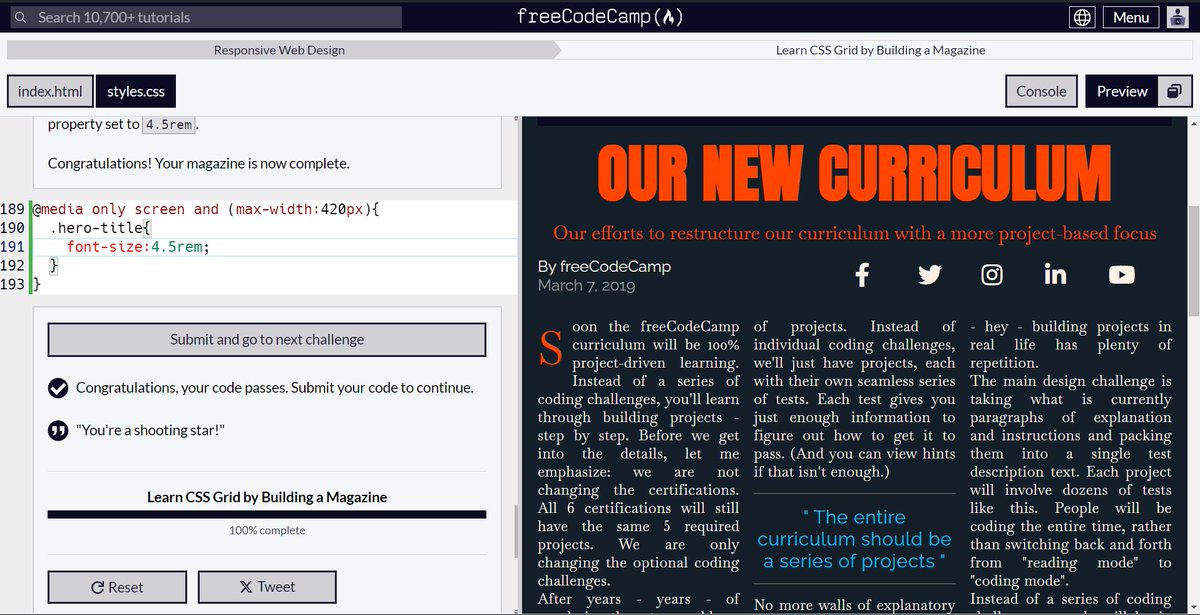 dineshhh03's tweet image. Done with today&apos;s coding session:

✅ Learned CSS variables and Grid 
✅ Built a responsive magazine design using CSS Grid

#100dayscodechallenge #learninpublic #buildinpublic #css #grid