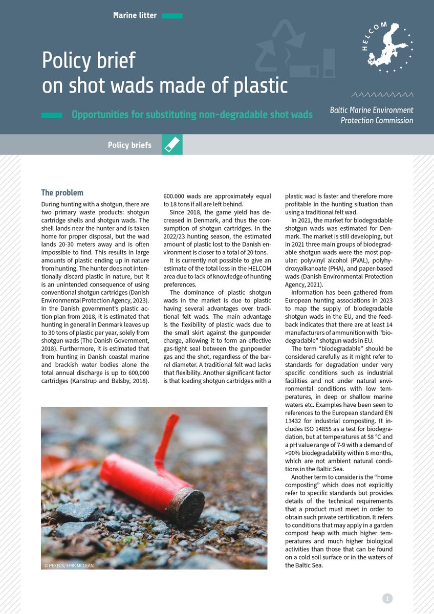 HELCOMInfo's tweet photo. 💥 A new HELCOM policy brief on shot wads! 💥

They may cause large amounts of plastic ending up in nature from hunting. 

👉 https://t.co/IdtYyHzd3U https://t.co/i0gyfUntoO