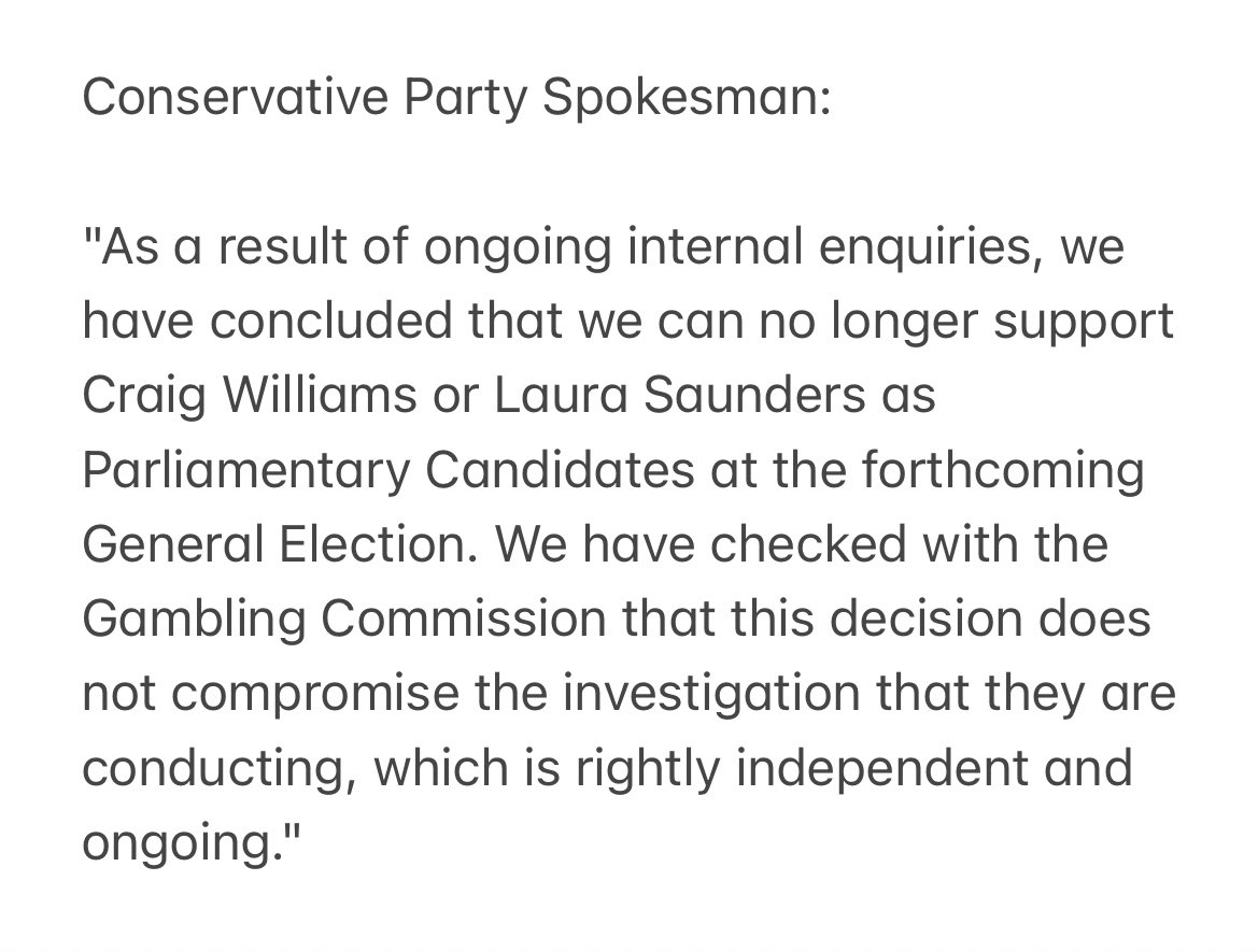 Sunak: "...couldnt possibly take action while investigation was ongoing."

Also Sunak: *takes [belated] action*