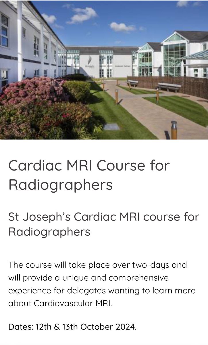 benny lawton (@bennybristol) on Twitter photo Only 3 spaces left on <a href="/StJosephsHosp/">St Joseph's Hospital, South Wales</a> Cardiac MRI course 4 Radiographers
🧲❤️ This 2 days course offers education on all aspects of #whyCMR
✅ Lectures on all CMR topics
✅ Hands on scanning <a href="/SiemensHealth/">Siemens Healthineers</a>
✅ Hands on post processing <a href="/circlecvi/">Circle Cardiovascular Imaging</a>
➡️tinyurl.com/3rhcnu2r Only 3 spaces left on <a href="/StJosephsHosp/">St Joseph's Hospital, South Wales</a> Cardiac MRI course 4 Radiographers
🧲❤️ This 2 days course offers education on all aspects of #whyCMR
✅ Lectures on all CMR topics
✅ Hands on scanning <a href="/SiemensHealth/">Siemens Healthineers</a>
✅ Hands on post processing <a href="/circlecvi/">Circle Cardiovascular Imaging</a>
➡️tinyurl.com/3rhcnu2r